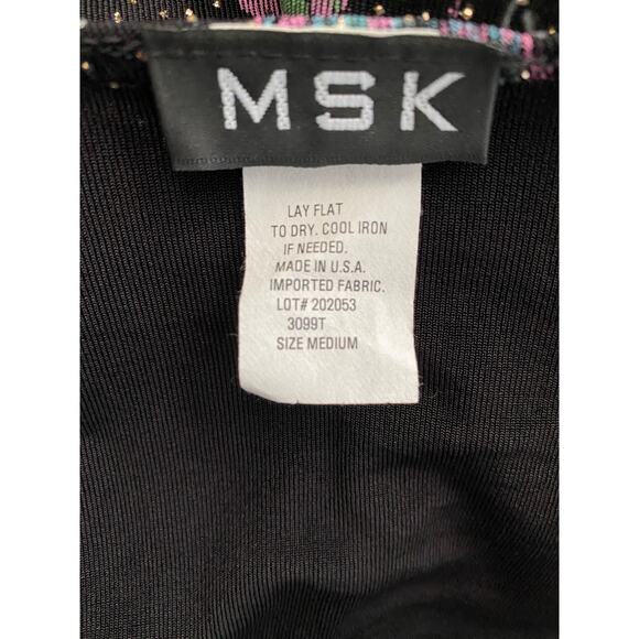 VTG NWT MSK Faux Wrap Black Blouse Floral Glitter ,Whimsigoth, Fairy Grunge Sz M - Picture 4 of 6